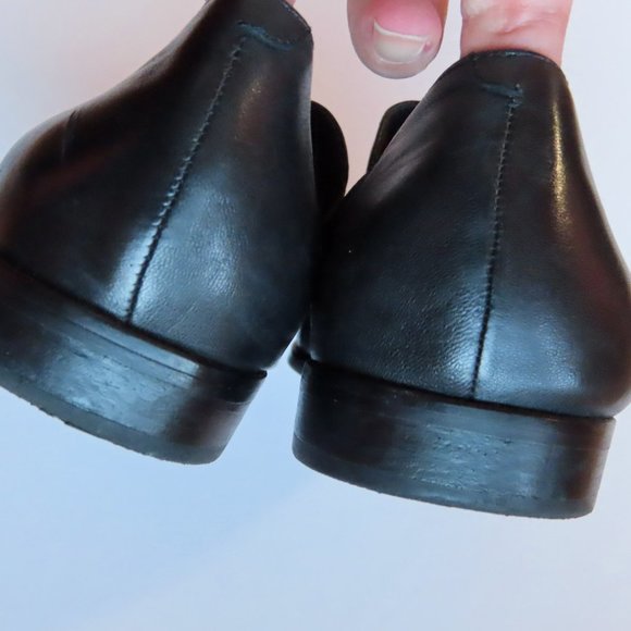 Pour la Victoire Lynn Zip Toe Detail Leather Loafers Flat Shoe Black US 9.5 - Picture 9 of 9